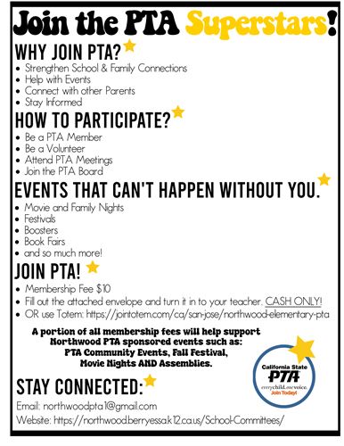 PTA membership drive flyer